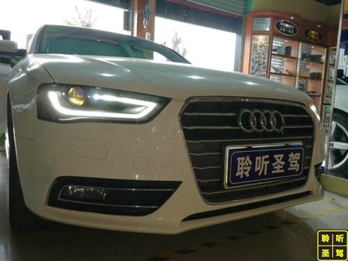 2018新款奥迪A4全车音响无损改装作业--深圳聆听圣驾奥迪A4汽车音响改装案例
